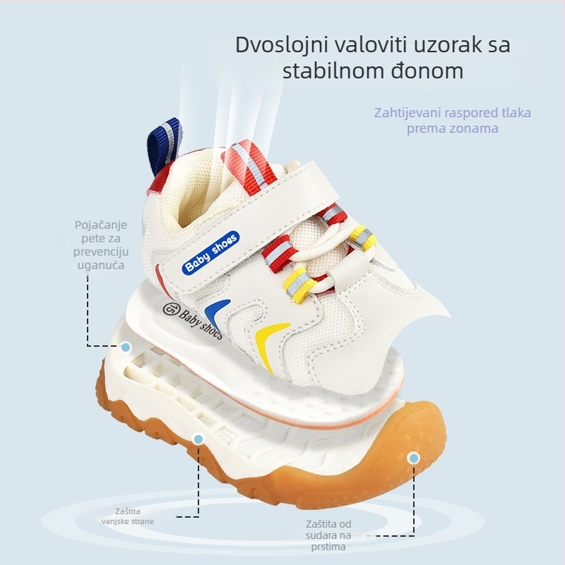 Funkcionalne dječje tenisice unisex s mrežastim gornjim dijelom, Velcro zatvarač, zaštita od udaraca, za uzrast 1–3 godina