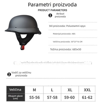 AD kaciga za motocikl – polu kaciga, ABS, 3C certifikacija, Nr.2024091105021574, za odrasle, sve sezone