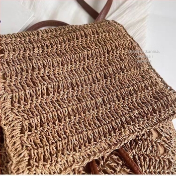 Pleterna torba velike kapacitete – dvostruka upotreba: ruksak ili torba preko ramena, cilindričnog oblika, materijal papir, podstava poliester