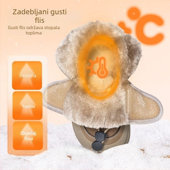 Inbemini dječje zimske čizme s fleece izolacijom, zaobljeni vrh, srednja visina, Velcro kopča, protuklizna mekana potplata, unisex