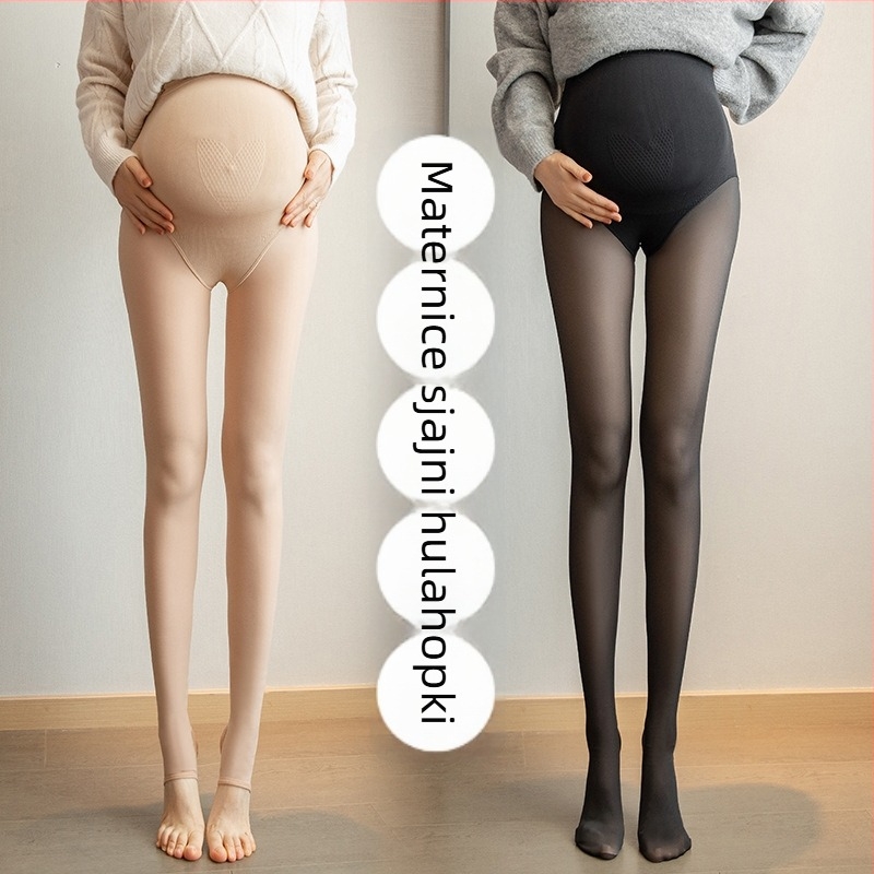 Trudničke tajice s podrškom za trbuh, tanke najlon mreža s uzorkom medene ćelije, visoka elastičnost, 70–80% najlon, 20–30% spandex