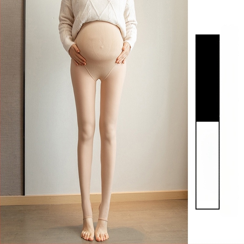 Trudničke tajice s podrškom za trbuh, tanke najlon mreža s uzorkom medene ćelije, visoka elastičnost, 70–80% najlon, 20–30% spandex