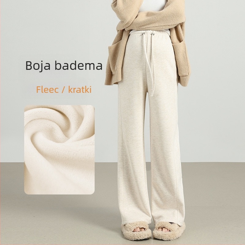 Trudničke hlače od vune s podrškom za trbuh, visokog struka, duge zimske hlače