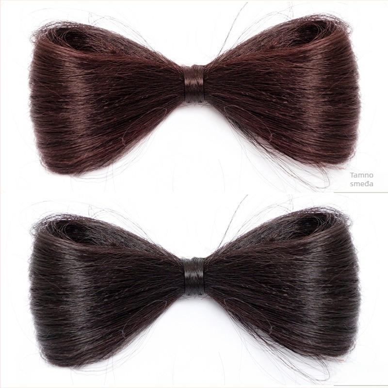 Klip za rep s mašnicom – umjetna kosa, ručno pletena, otporna žica visoke temperature, Louise Beauty, Bow Clip model, nije pogodan za bojanje vrućim bojama