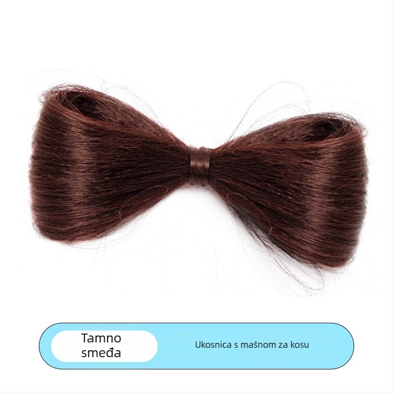 Klip za rep s mašnicom – umjetna kosa, ručno pletena, otporna žica visoke temperature, Louise Beauty, Bow Clip model, nije pogodan za bojanje vrućim bojama