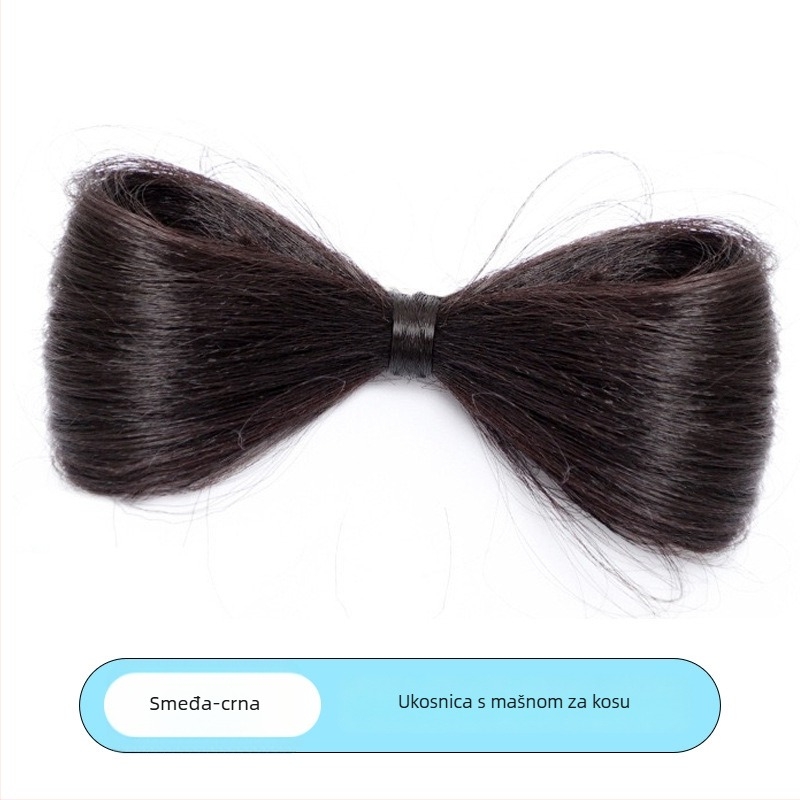 Klip za rep s mašnicom – umjetna kosa, ručno pletena, otporna žica visoke temperature, Louise Beauty, Bow Clip model, nije pogodan za bojanje vrućim bojama
