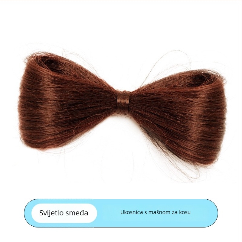 Klip za rep s mašnicom – umjetna kosa, ručno pletena, otporna žica visoke temperature, Louise Beauty, Bow Clip model, nije pogodan za bojanje vrućim bojama