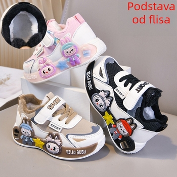 Dječje tenisice za djevojčice s crtani uzorak, Velcro zatvaranje, gornji dio od umjetne kože, vodootporne, zimi