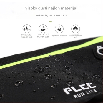 Nijlon torbica za struk, lagana, gradski stil, zatvaranje na zip, džep za telefon i ID