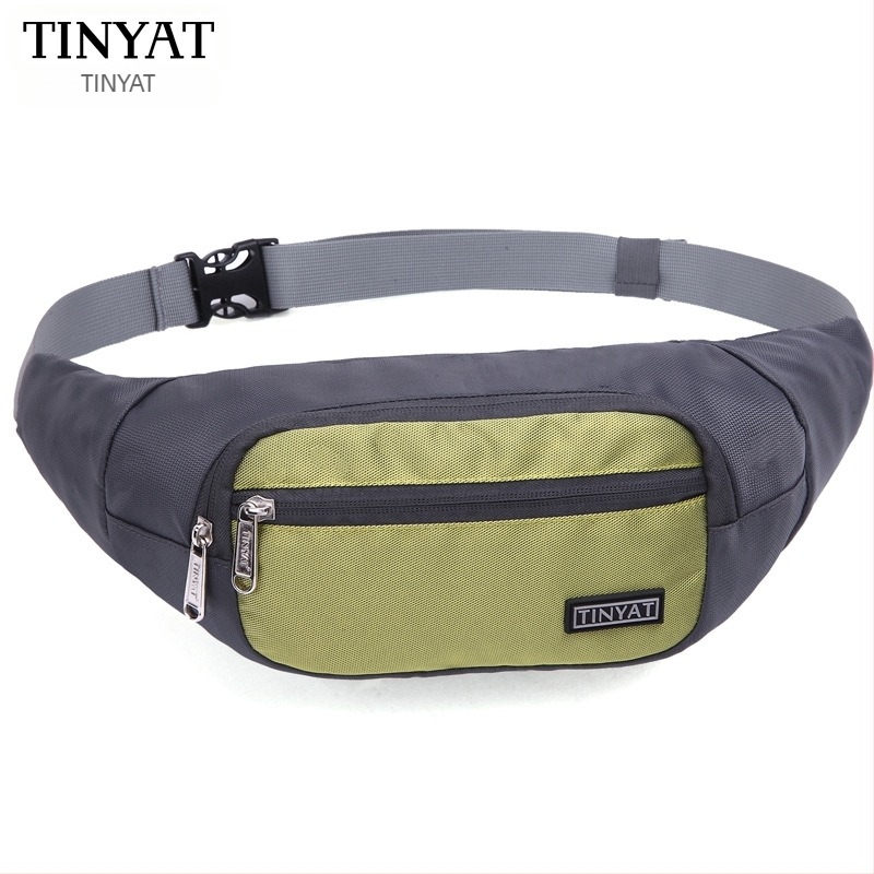TINYAT Muška pojasna torba – Najlon, vodootporna, gradski stil, crossbody torba, kompatibilna s notebookom