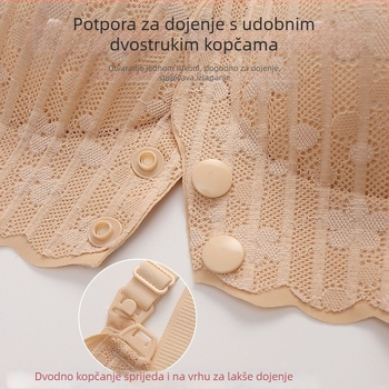 Dojenje u stilu veste s tankim oblikovanim košaricama, fiksni dvostruki kaiši, podrška protiv opuštanja za trudnoću i dojenje