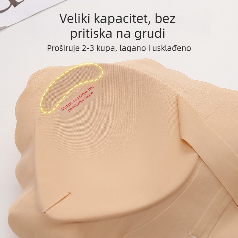 Dojenje u stilu veste s tankim oblikovanim košaricama, fiksni dvostruki kaiši, podrška protiv opuštanja za trudnoću i dojenje
