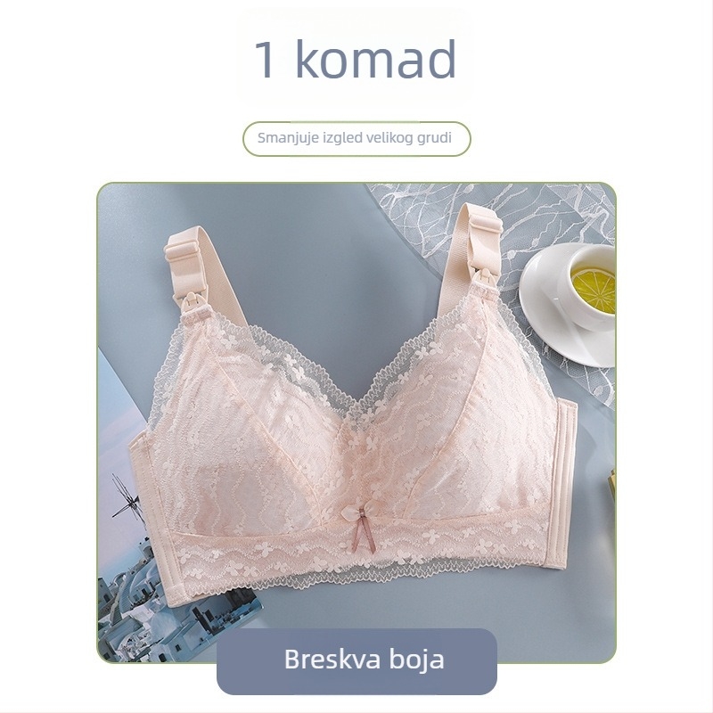 Dojenje grudnjak za trudnice, odvojive dvostruke naramenice, tanke oblikovane košarice, bez čeličnih obruča, za sve faze dojenja, glavna tkanina najlon 70-80%, podstava najlon