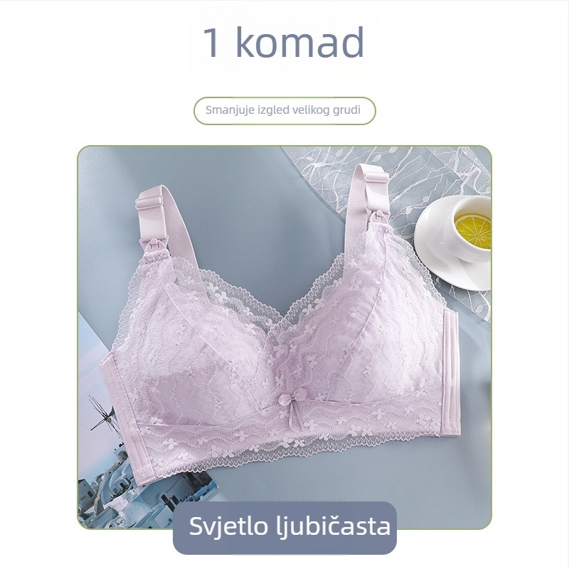 Dojenje grudnjak za trudnice, odvojive dvostruke naramenice, tanke oblikovane košarice, bez čeličnih obruča, za sve faze dojenja, glavna tkanina najlon 70-80%, podstava najlon