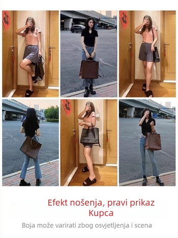 Ženska Tote torba s urbanim minimalističkim stilom, PU materijal, horizontalno kvadratnog oblika, zatvarač, skrivena džep sa zatvaračem
