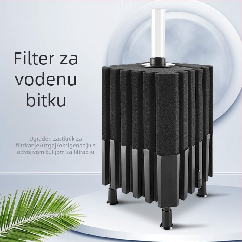 Akvarijska pumpa za kisik s integriranim filtrirnim kutijom, plastična, pogodna za slatkovodne i morske ribe