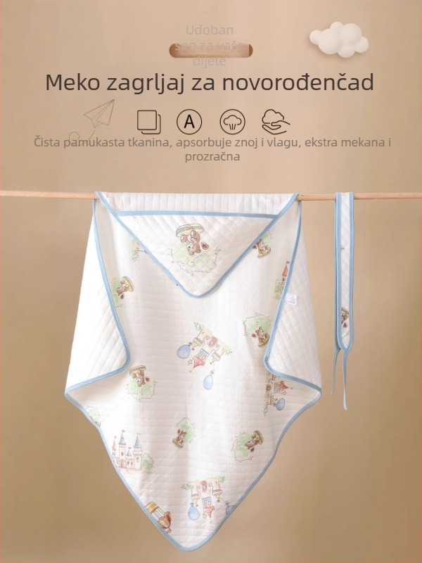 Novorođena pamučna dišuća swaddle deka – četiri sezone, univerzalno omatanje za bebu (Materijal: pamuk; Punilo: kemijsko vlakno; Dob: 0–12 mjeseci; Sezona: četiri sezone; Sigurnosna razina: Klasa A)