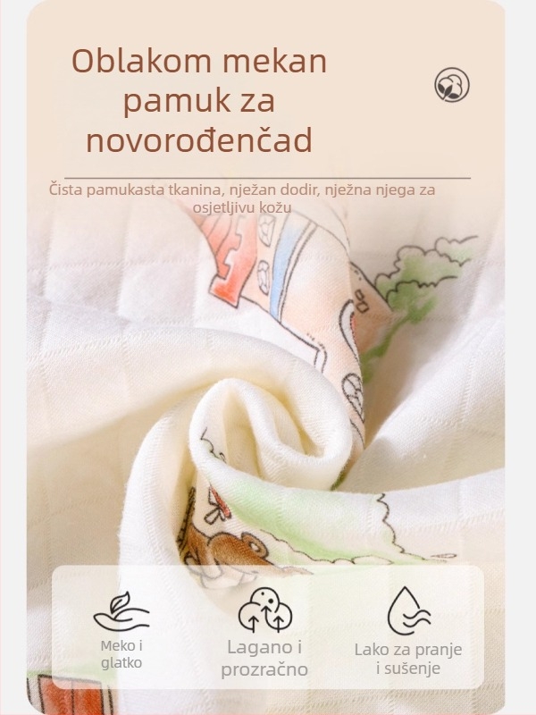 Novorođena pamučna dišuća swaddle deka – četiri sezone, univerzalno omatanje za bebu (Materijal: pamuk; Punilo: kemijsko vlakno; Dob: 0–12 mjeseci; Sezona: četiri sezone; Sigurnosna razina: Klasa A)