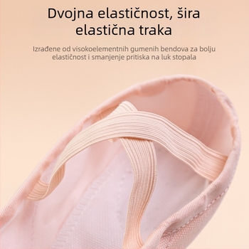 Dječje plesne tenisice – gornji dio od platna, potplat od kože, za balet, moderni ples i kvadratni ples