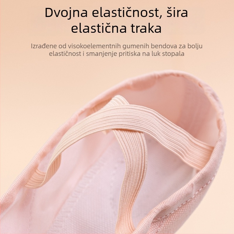 Dječje plesne tenisice – gornji dio od platna, potplat od kože, za balet, moderni ples i kvadratni ples