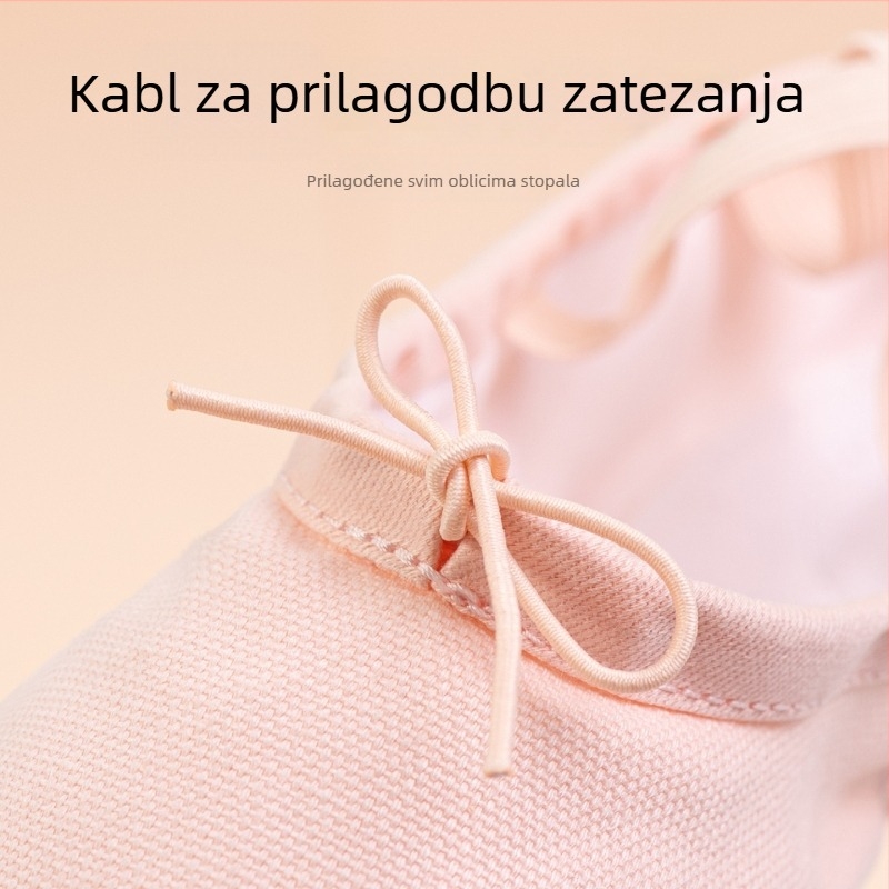 Dječje plesne tenisice – gornji dio od platna, potplat od kože, za balet, moderni ples i kvadratni ples