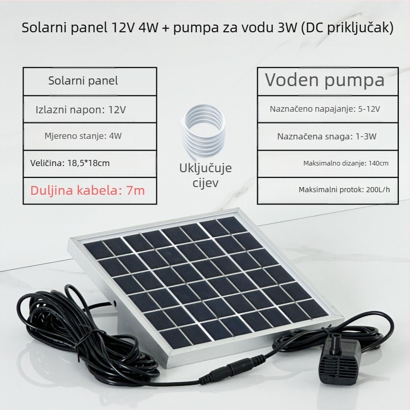 Solarni ukrasni vodeni tok za akvarij s filtracijom i oksigenacijom – plišani materijal, inspiriran bambusom, kameni kanal