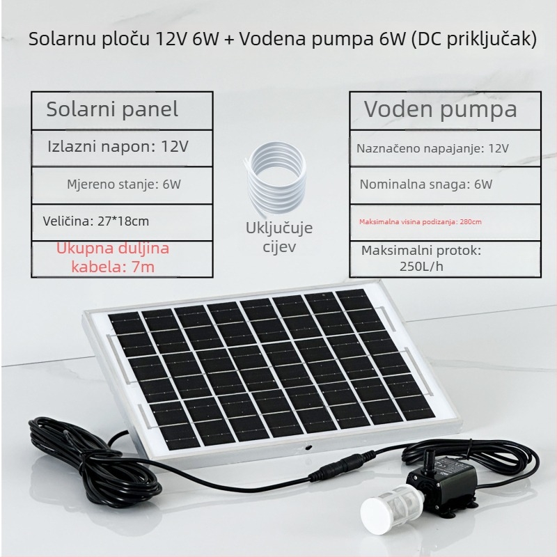 Solarni ukrasni vodeni tok za akvarij s filtracijom i oksigenacijom – plišani materijal, inspiriran bambusom, kameni kanal
