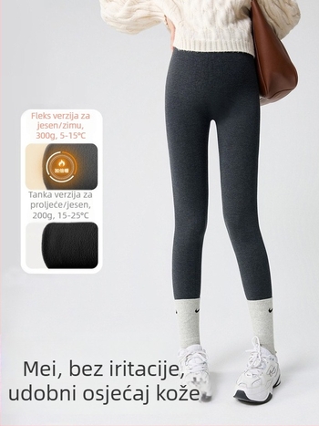 Trudničke legice s flis podstavom, zimska toplina, uski kroj, srednji pojas, materijal viskoza-poliester