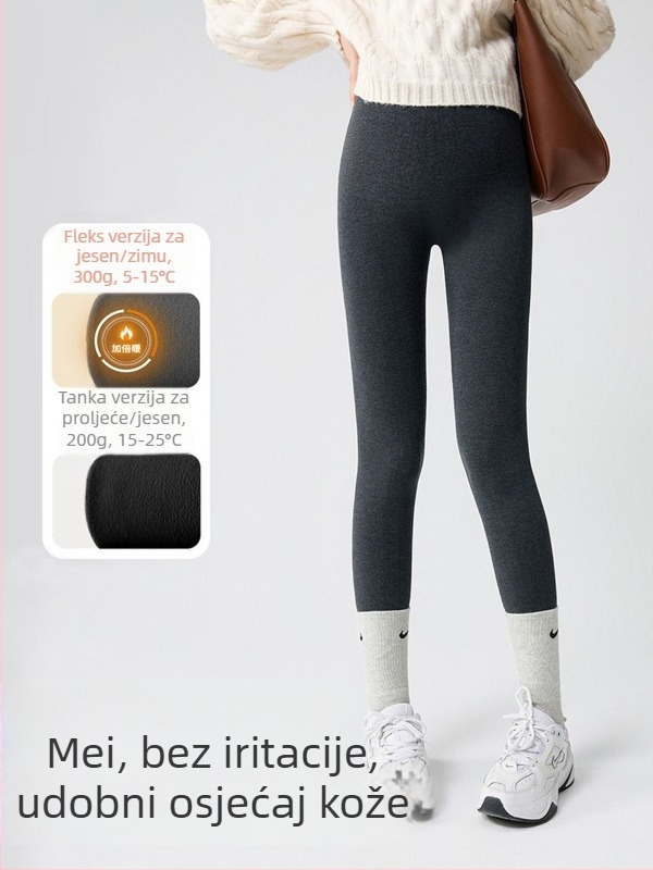 Trudničke legice s flis podstavom, zimska toplina, uski kroj, srednji pojas, materijal viskoza-poliester