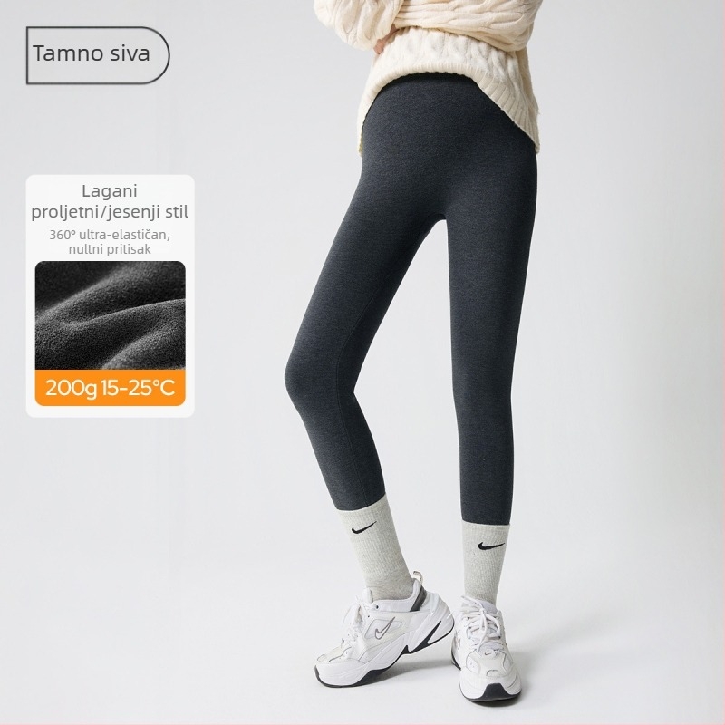 Trudničke legice s flis podstavom, zimska toplina, uski kroj, srednji pojas, materijal viskoza-poliester