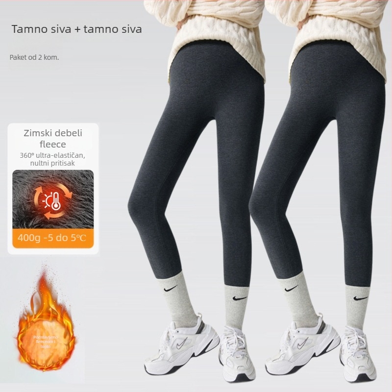 Trudničke legice s flis podstavom, zimska toplina, uski kroj, srednji pojas, materijal viskoza-poliester