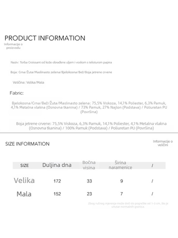 Torba Ode Bag od PU, zatvaranje na zip, unutarnja džep s zatvaračem, svakodnevna upotreba