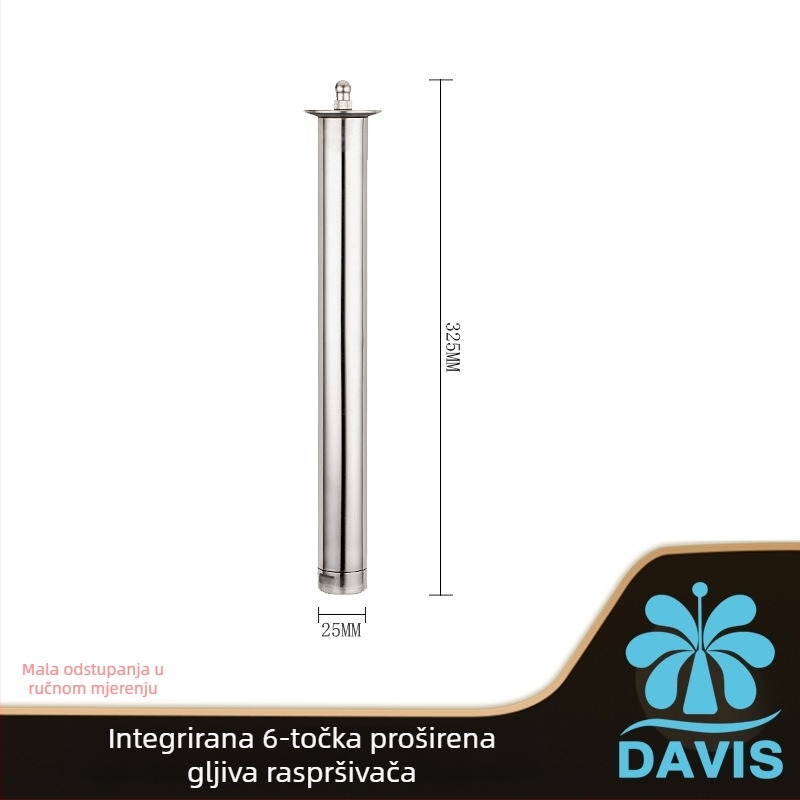 Nerđajući čelik, integrirana produžena mlaznica u obliku gljive za vodne fontane (Materijal: nehrđajući čelik; Primjena: vodni pejzaži fontana; Značka: Davis)