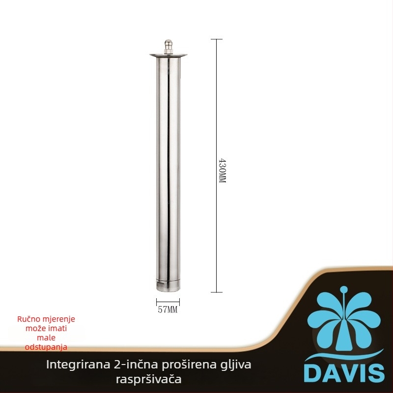 Nerđajući čelik, integrirana produžena mlaznica u obliku gljive za vodne fontane (Materijal: nehrđajući čelik; Primjena: vodni pejzaži fontana; Značka: Davis)