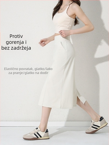 Suknja ravnog kroja srednje duljine, jednofarbna, uzorak: figura; materijal: poliester; glavni sastav: najlon; dodatni: spandeks; visoka elastičnost.