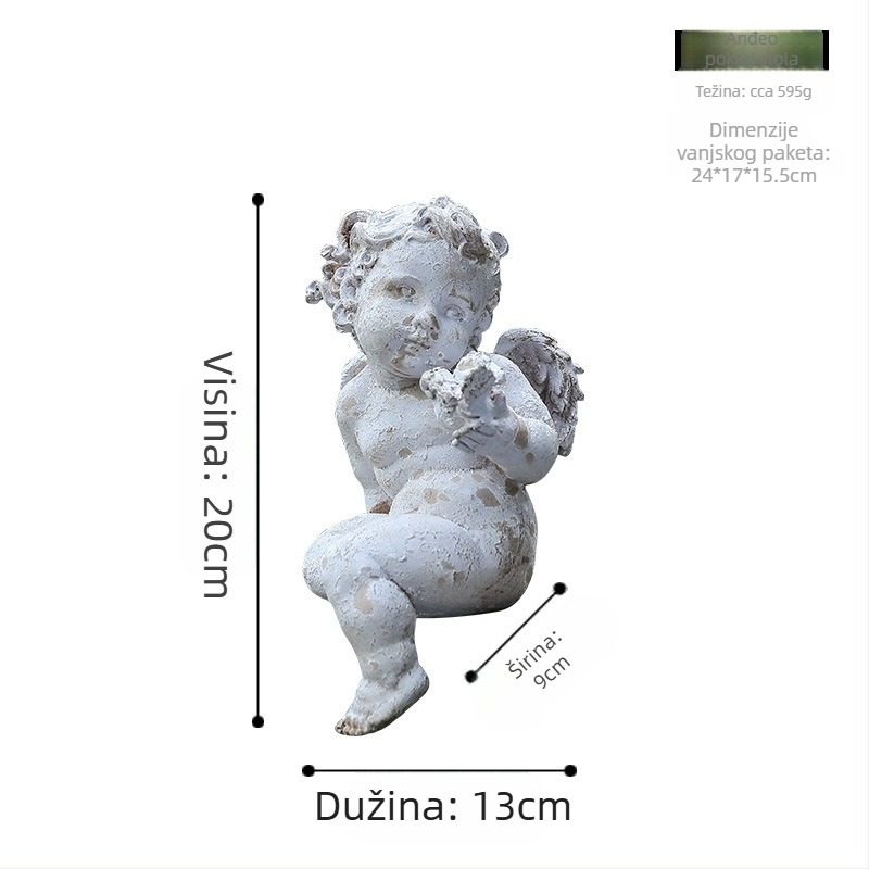 Anđeoska skulptura ukras - europski stil, jednostavan retro - (Materijal: sintetička smola; Marka: Violin; Kategorija: umjetničke smole)