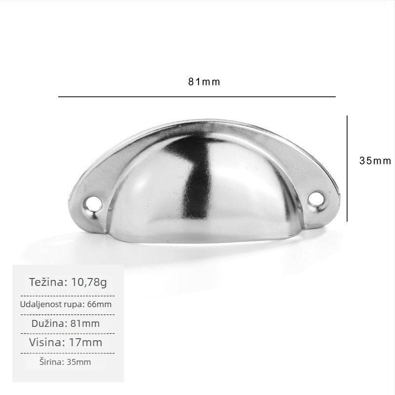 Željezna antik ladica ručica u obliku školjke, Jingmao 001, lijevano prešćeno (die casting), stil Novi kineski stil