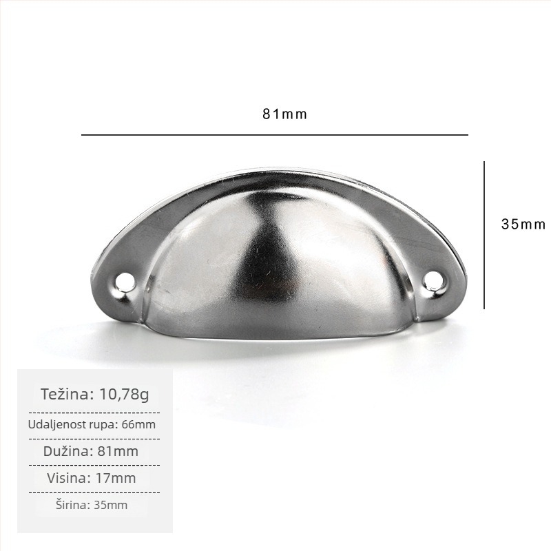 Željezna antik ladica ručica u obliku školjke, Jingmao 001, lijevano prešćeno (die casting), stil Novi kineski stil
