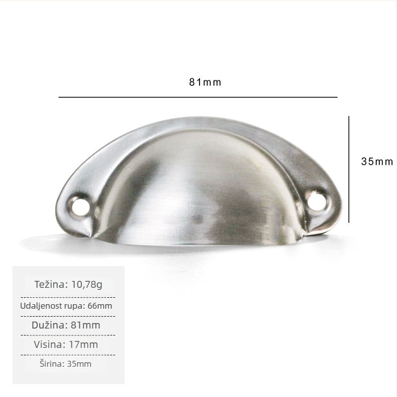 Željezna antik ladica ručica u obliku školjke, Jingmao 001, lijevano prešćeno (die casting), stil Novi kineski stil