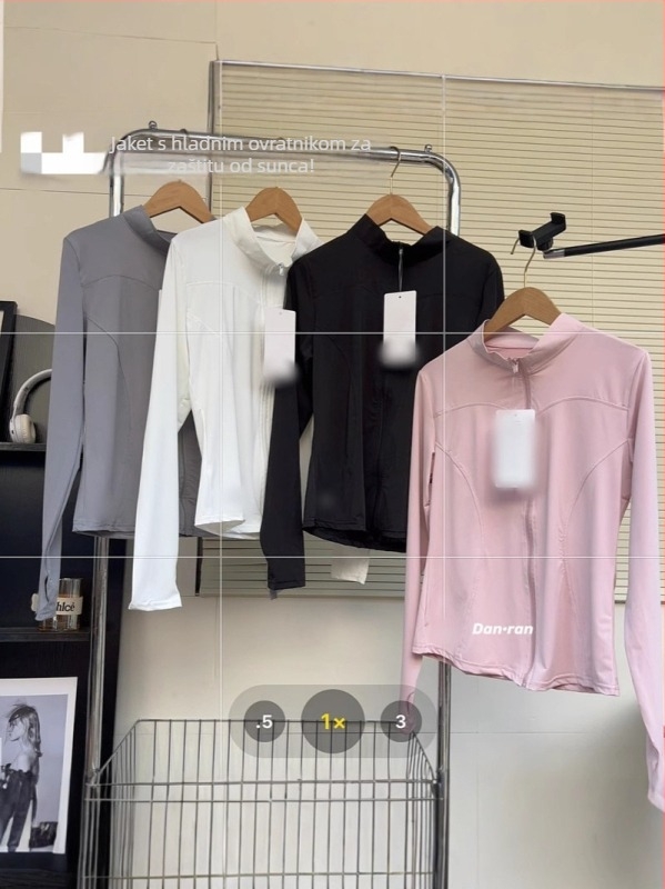 Ženski UV-zaštitni sportski top, mješavina regenerirane celuloze i spandeksa, 80–90% sadržaj vlakna, dugi rukavi, proljeće 2025