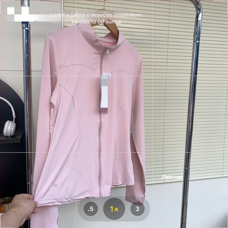 Ženski UV-zaštitni sportski top, mješavina regenerirane celuloze i spandeksa, 80–90% sadržaj vlakna, dugi rukavi, proljeće 2025