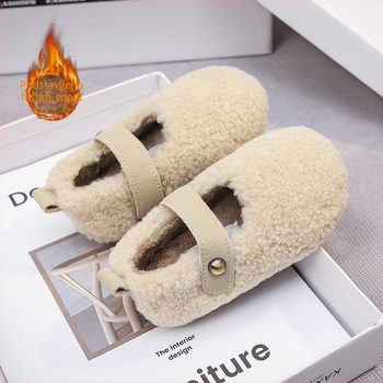 Zimske cipele za djevojčice 1–16 godina, gornji dio od umjetne kože, gumeni potplat, Velcro zatvarač, debeli potplat