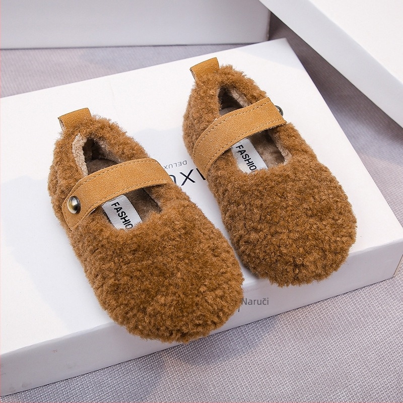 Zimske cipele za djevojčice 1–16 godina, gornji dio od umjetne kože, gumeni potplat, Velcro zatvarač, debeli potplat