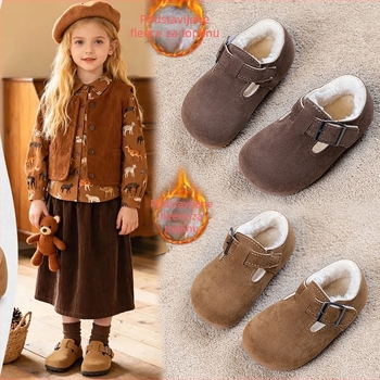 Dječje zimske čizme s kopčanjem, gornji dio od umjetne kože, gumeni đon, debeli dizajn, uzrast 1–12 godina