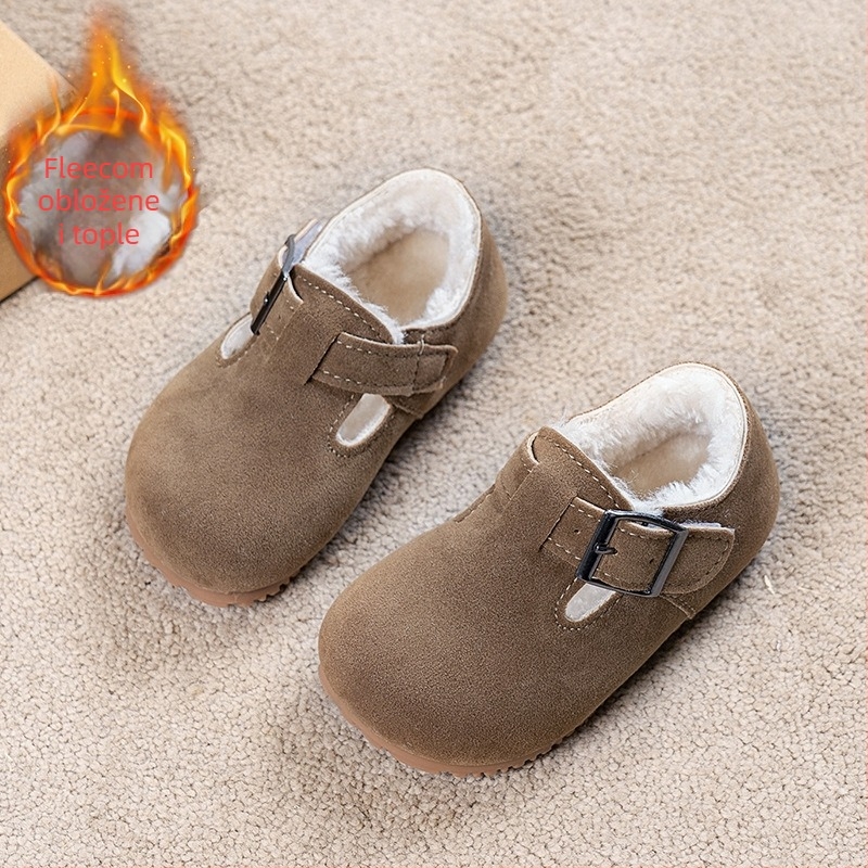 Dječje zimske čizme s kopčanjem, gornji dio od umjetne kože, gumeni đon, debeli dizajn, uzrast 1–12 godina