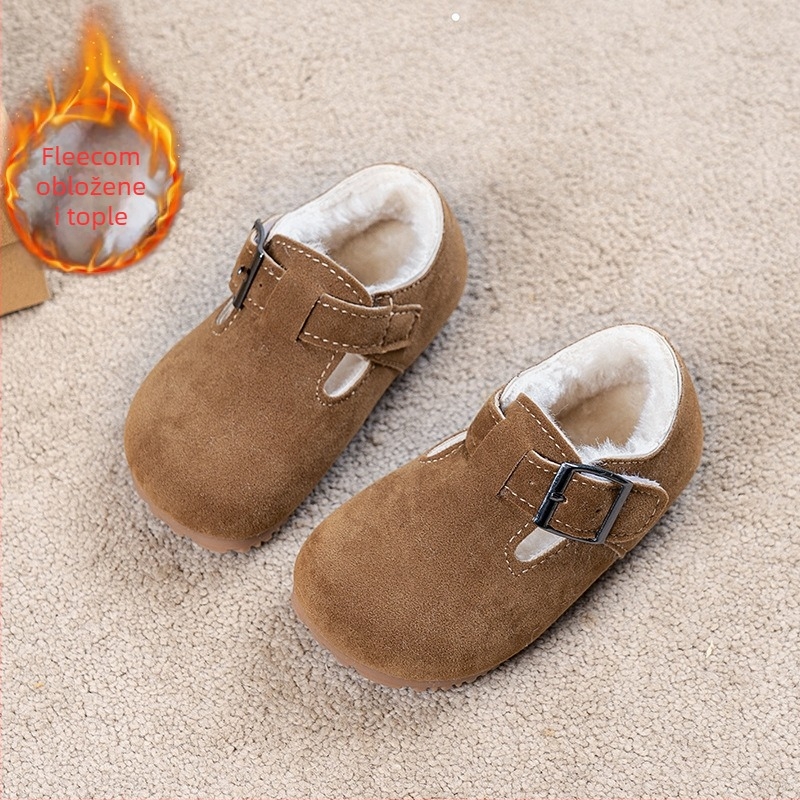 Dječje zimske čizme s kopčanjem, gornji dio od umjetne kože, gumeni đon, debeli dizajn, uzrast 1–12 godina