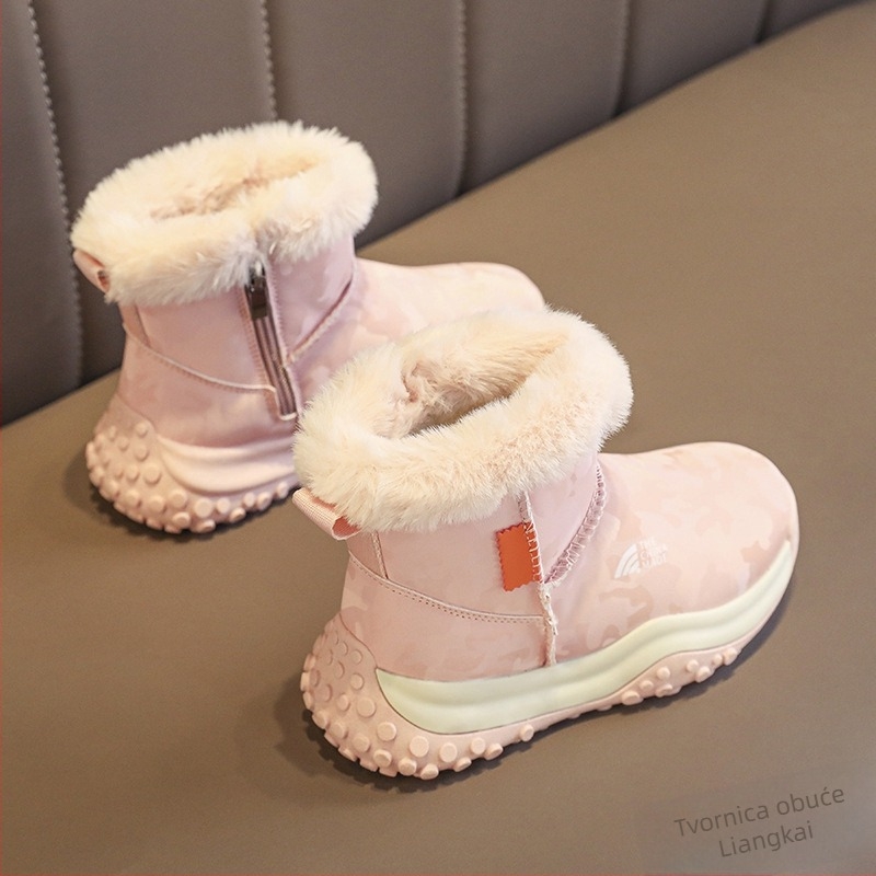 Unisex vodootporne dječje čizme za snijeg, PU gornji dio, gležnjače s debelim pamukom