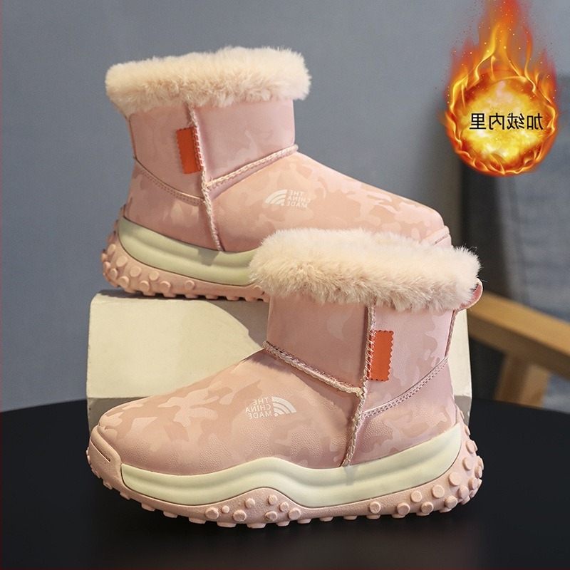 Unisex vodootporne dječje čizme za snijeg, PU gornji dio, gležnjače s debelim pamukom