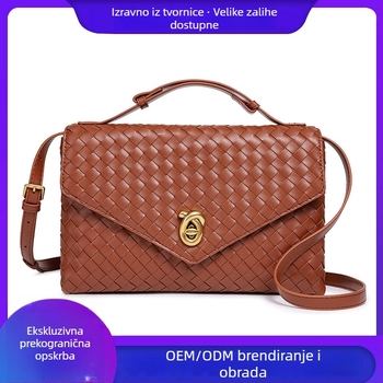 PU materijalna envelope-klutch torba s zaključavanjem, unutarnji džep sa zipom, poliester podstava