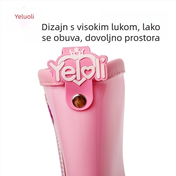 Dječje kišne čizme za djevojčice - protuklizne, vodootporne, PVC gornji dio, karikatura uzorak, niska pet 1–3 cm, dječje cipele za sve sezone